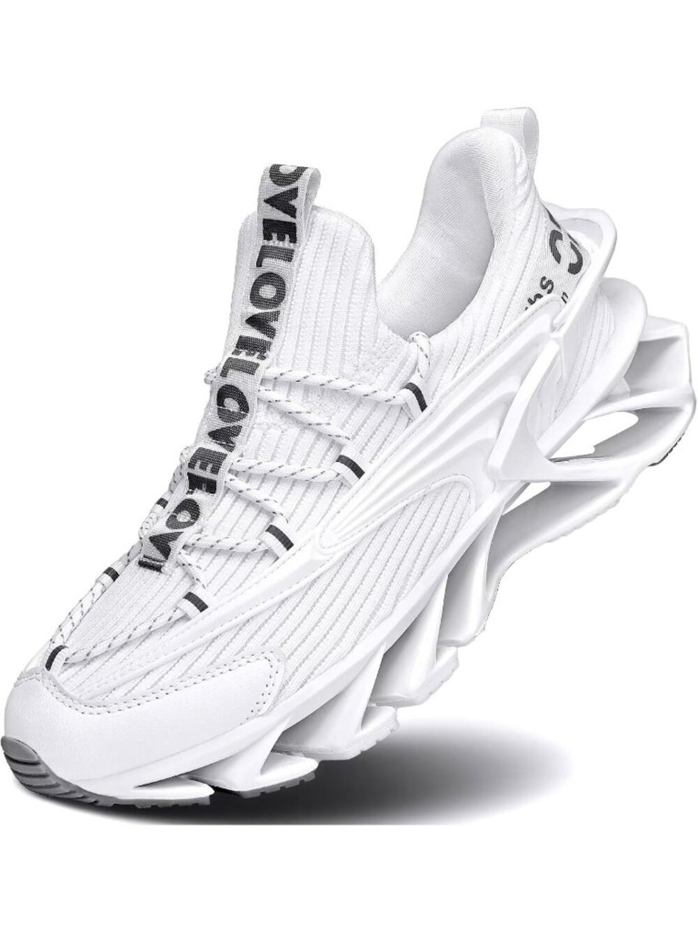 Men's White Walking Shoes Casual Fashion Lace Up Blade Tennis Running Sneakers